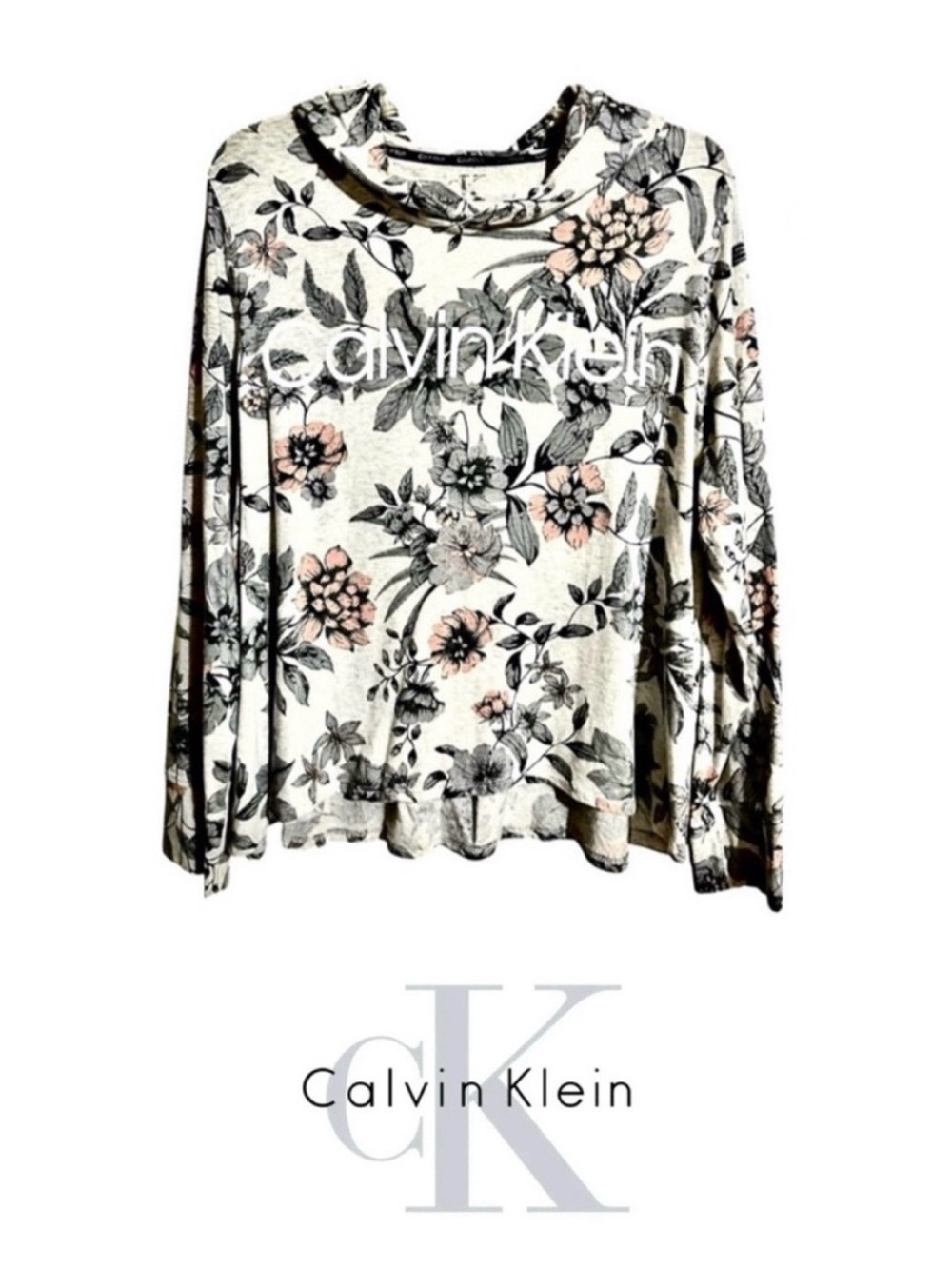 Calvin Klein Gray Graphic Long Sleeve Hoodie